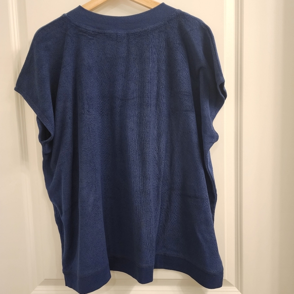 HUE Women's Relaxed Fit Terry V-Neck Sleep Tee - Picture 6 of 10